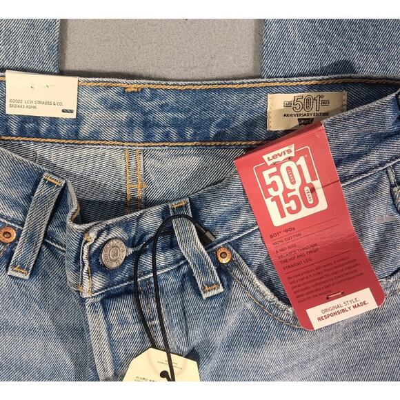 Levi’s 501 150th Anniversary Patchwork Jeans Women’s 25x30 Vintage Style NWT - Picture 6 of 9